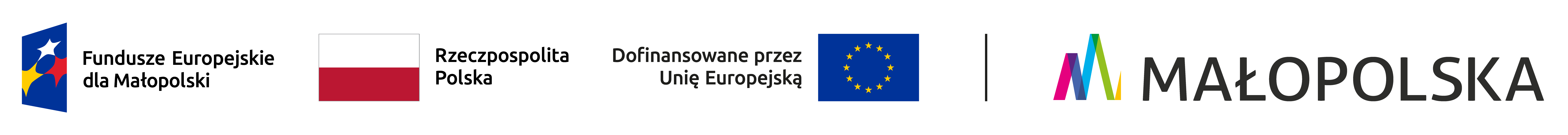 Pasek logotypów: Fundusze Europejskie, Rzeczpospolita Polska, Unia Europejska